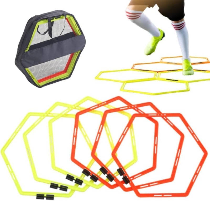 Japard Hex Agility Rings for Speed Training & Agility Footwork Training Speed Hurdles Ladder with Carrying Bag - Image 1